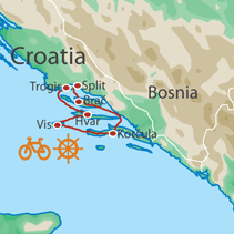Croatia-BIke-Sail map