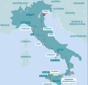 Trafalgar Best of Italy map